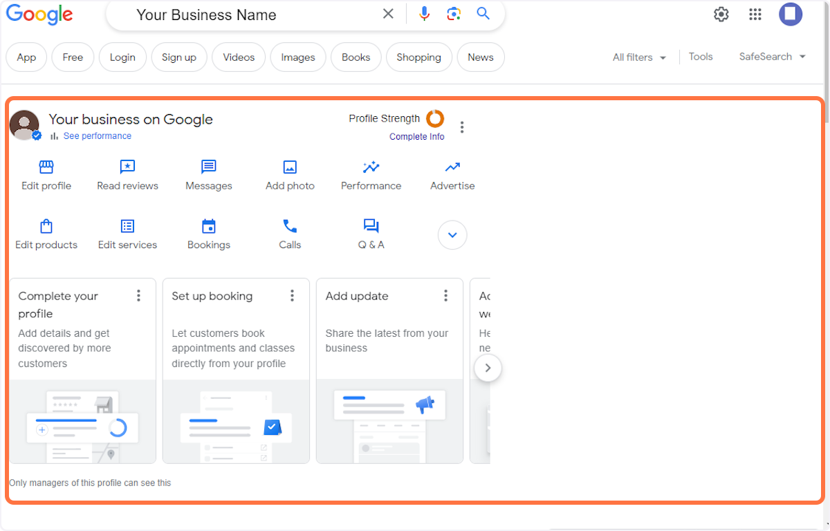 You will now see your Google Business Profile information 