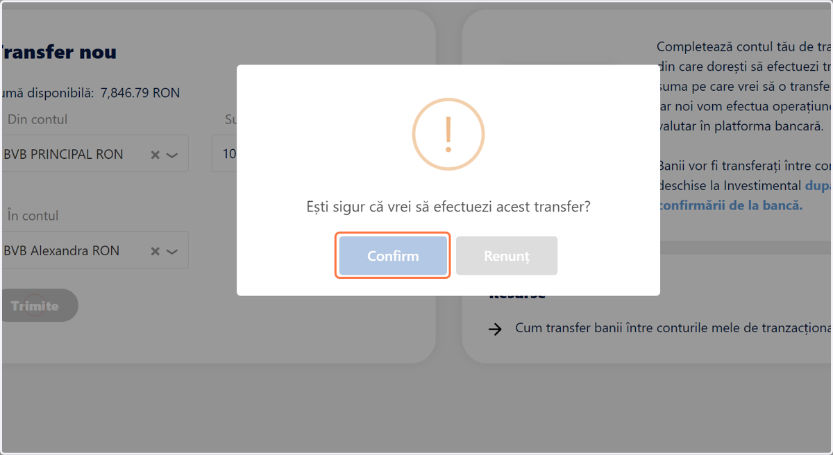 Click pe Confirm
