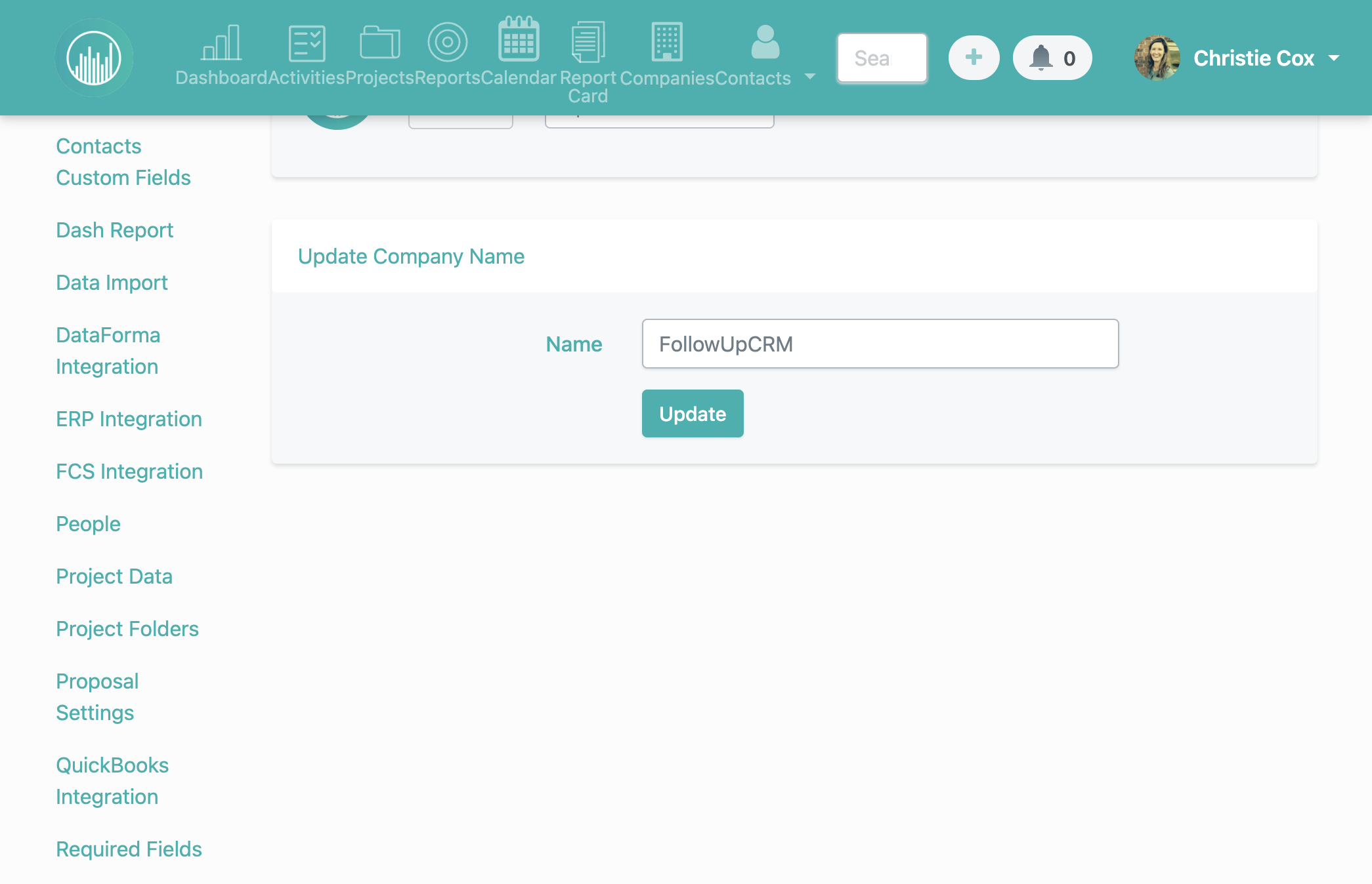 Click on Project Data