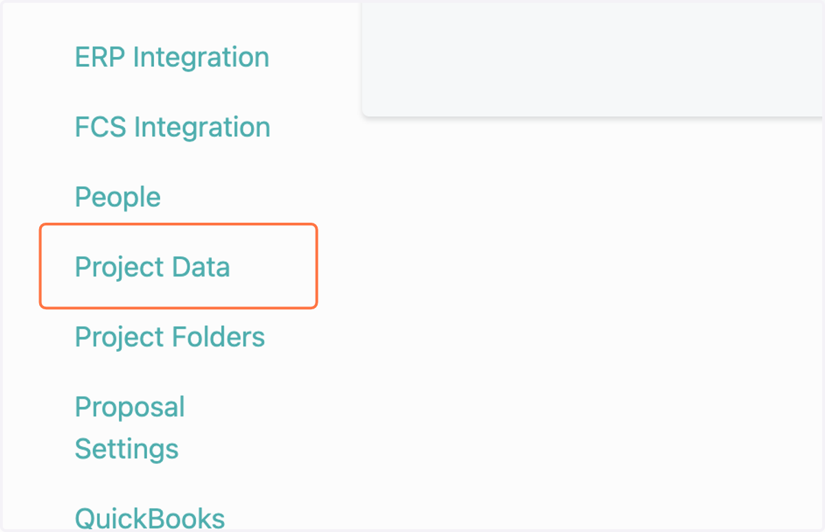 Click on Project Data