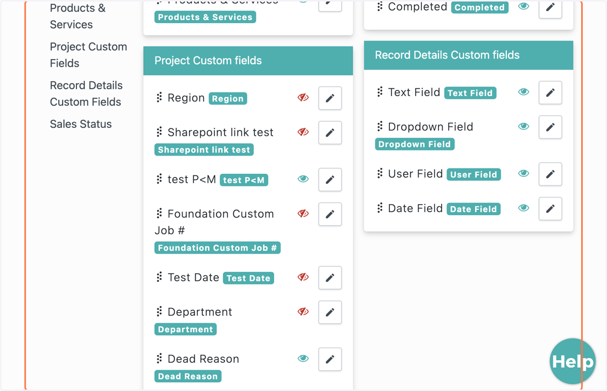 Scroll down to view all custom fields.