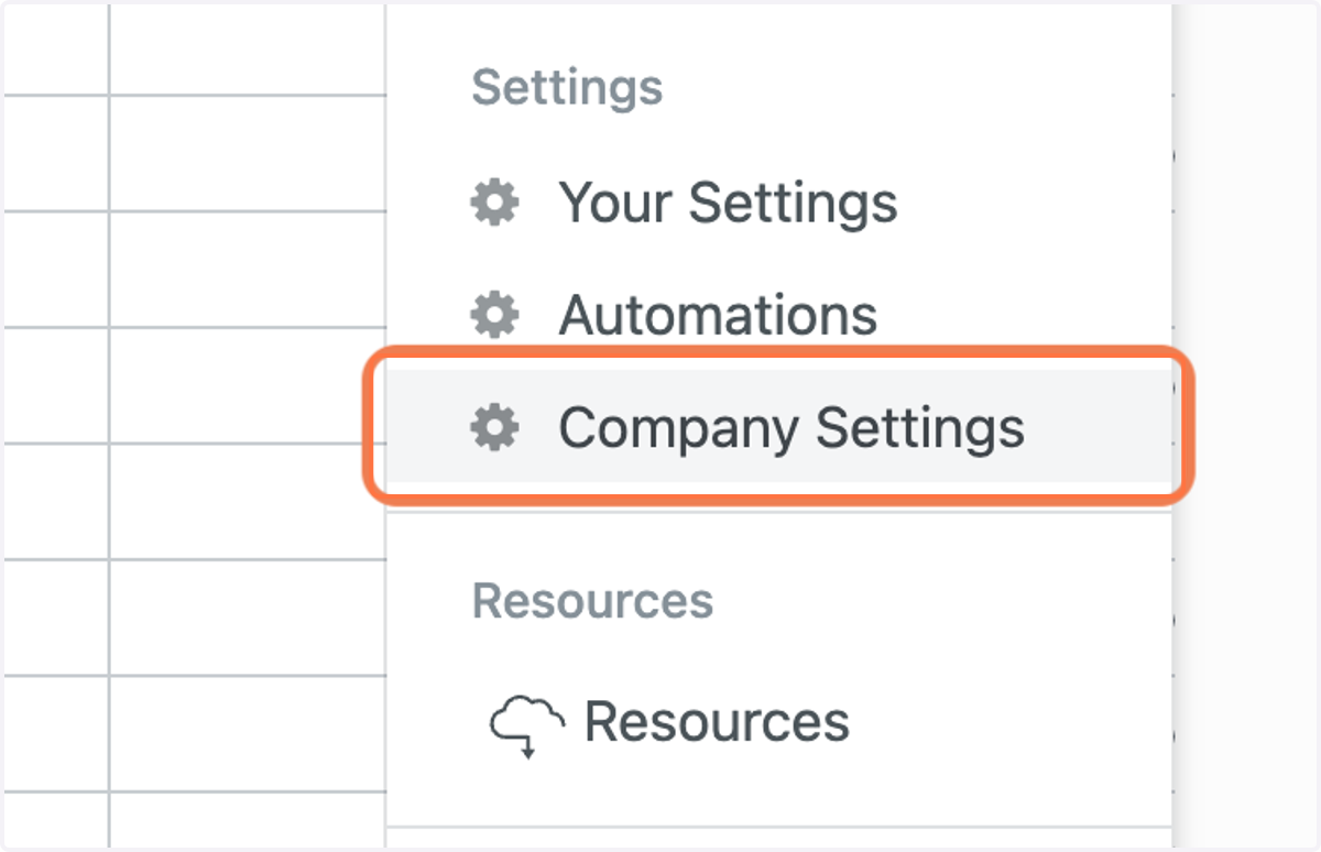 Go to Company Settings