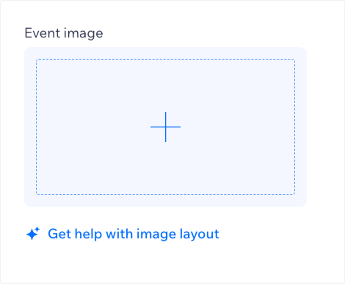 Upload an image to your event. The image size should be 16:9 ratio, 980 x 552 pixels