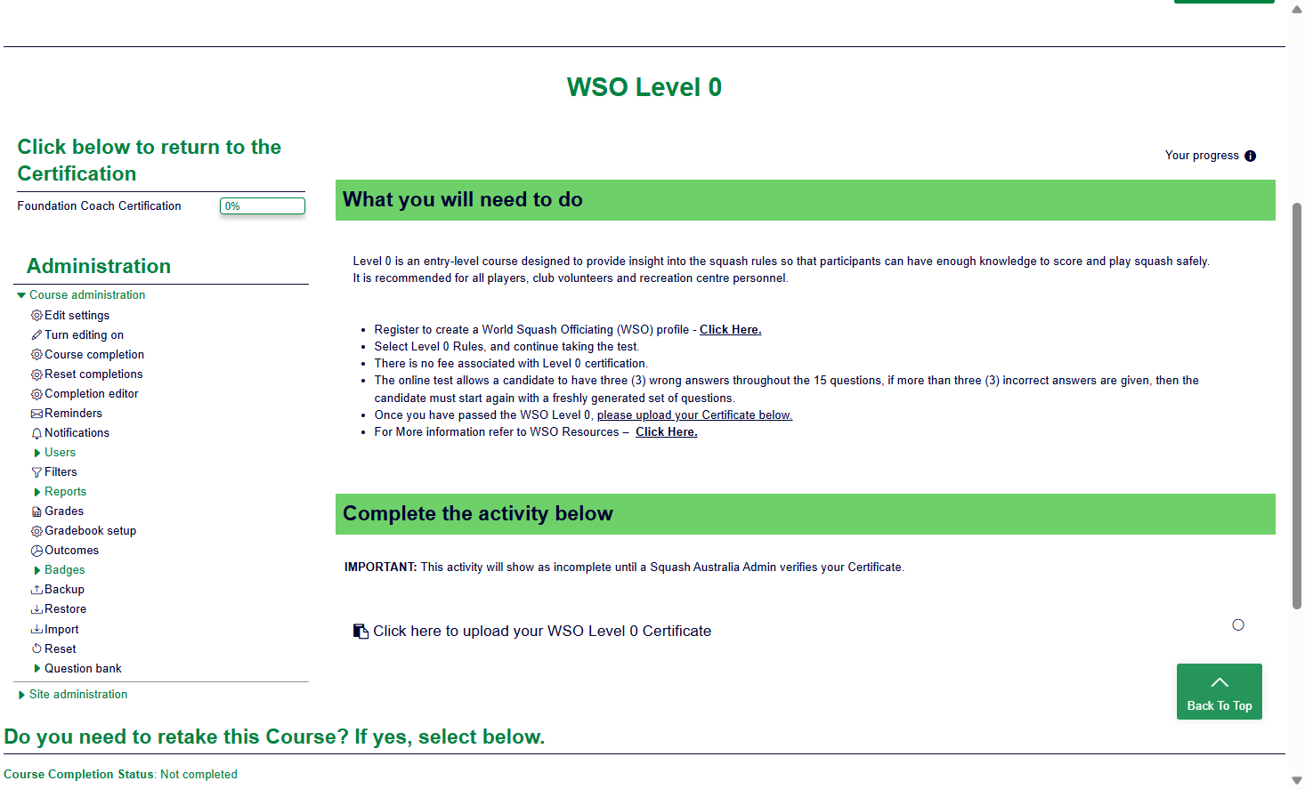 You can see all the information and instructions displayed.
