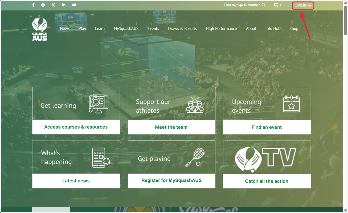 Click on 'Sign in' (top right).