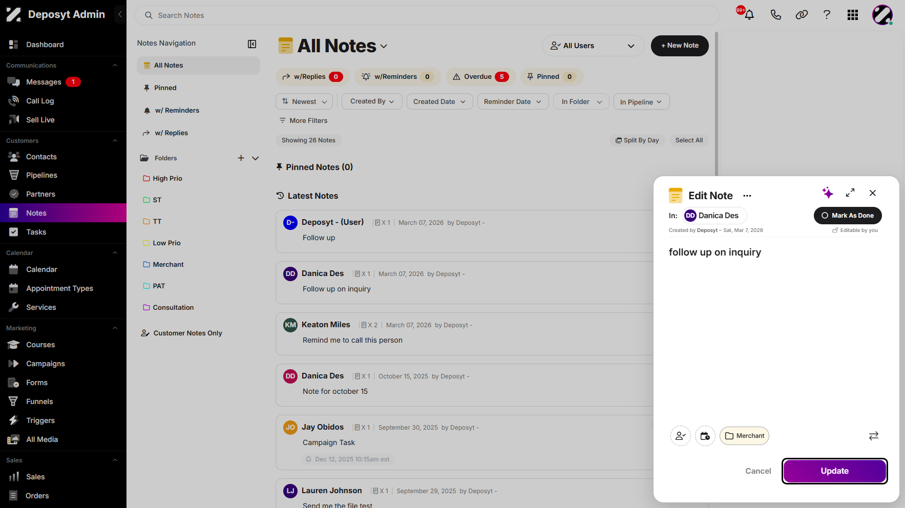 Step 8: Click on Update to save and apply the changes.