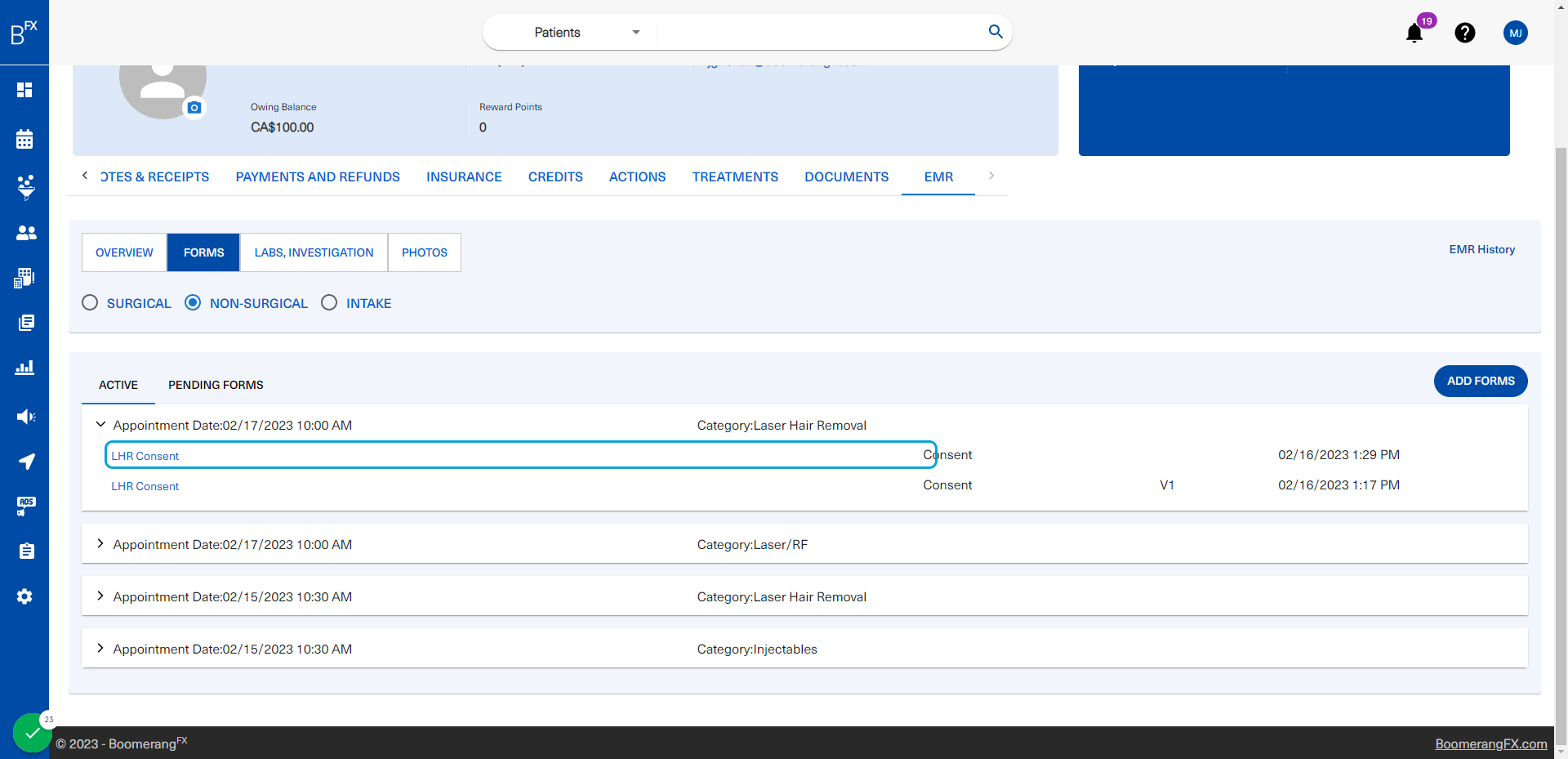 The form will be visible to the staff and editable as well