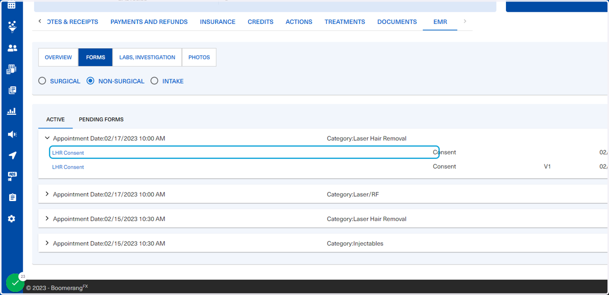 The form will be visible to the staff and editable as well