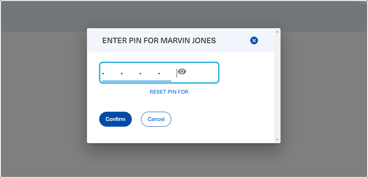 The staff member will be prompted to enter the code they crated upon launching the patient view