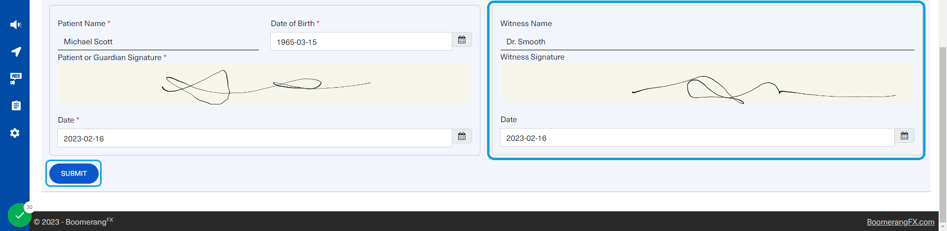 The staff member will need to fill the fields that are directed towards them and then Submit the form again