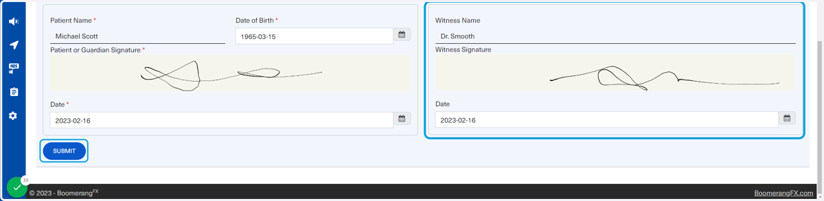The staff member will need to fill the fields that are directed towards them and then Submit the form again