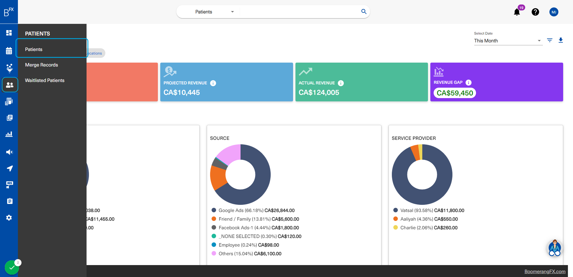 To access a patient's EMR, users need to go through the patient list