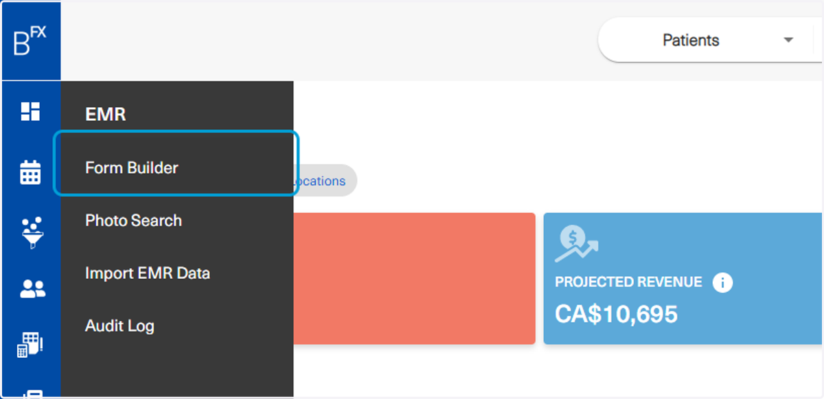 Click on Form Builder