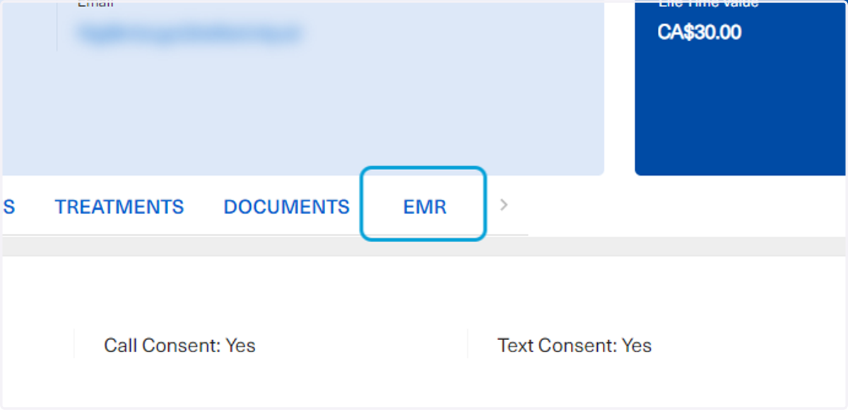 Click on EMR