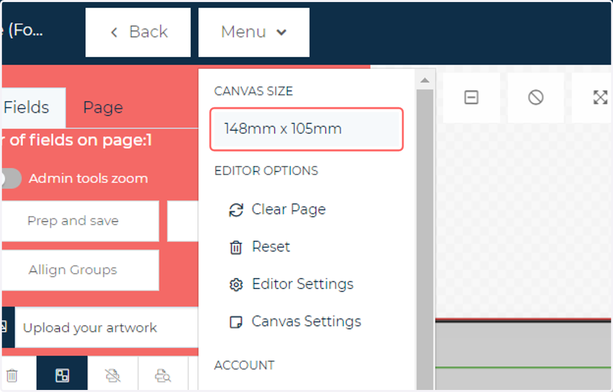 If we change the canvas, the field will automatically resize
