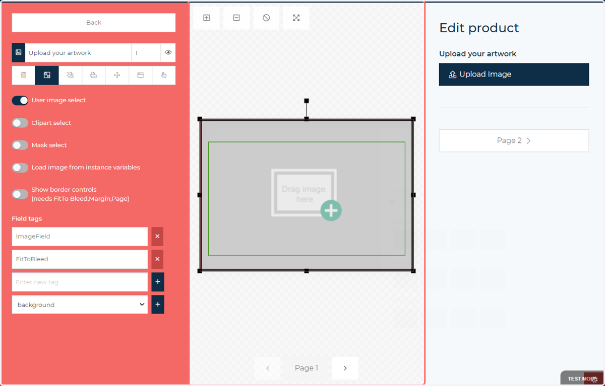 Resized image field to match the canvas bleed