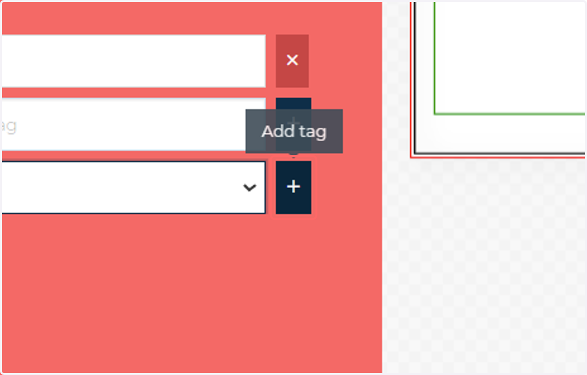 Click the '+' icon to add the FitToBleed field tag to the field
