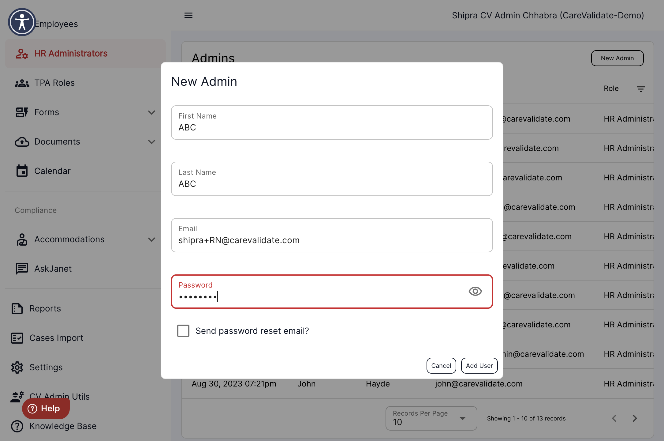 Assign a password for this account