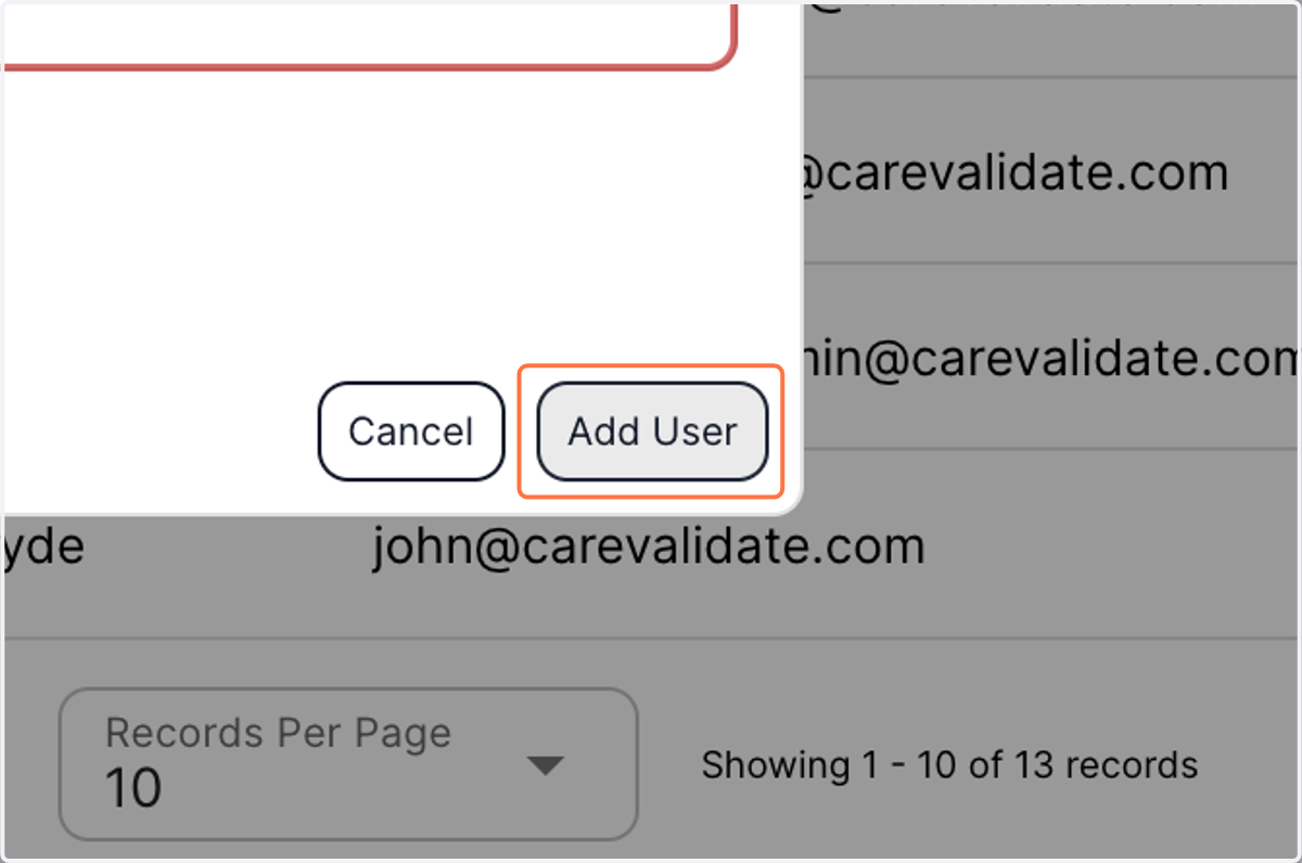 Click on Add User
