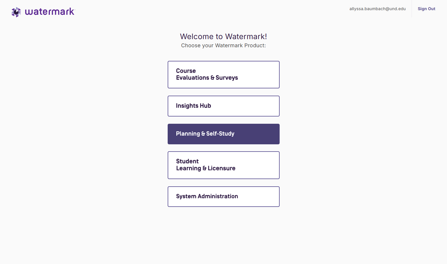 Click on "Planning and Self-Study".