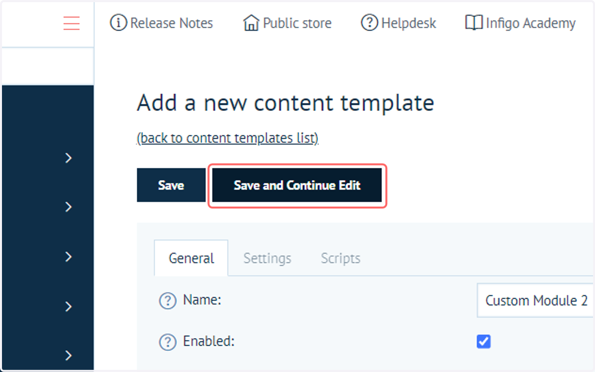 Click on Save and Continue Edit