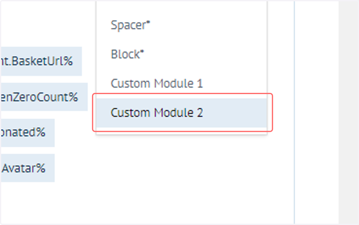 Click on Custom Module 2