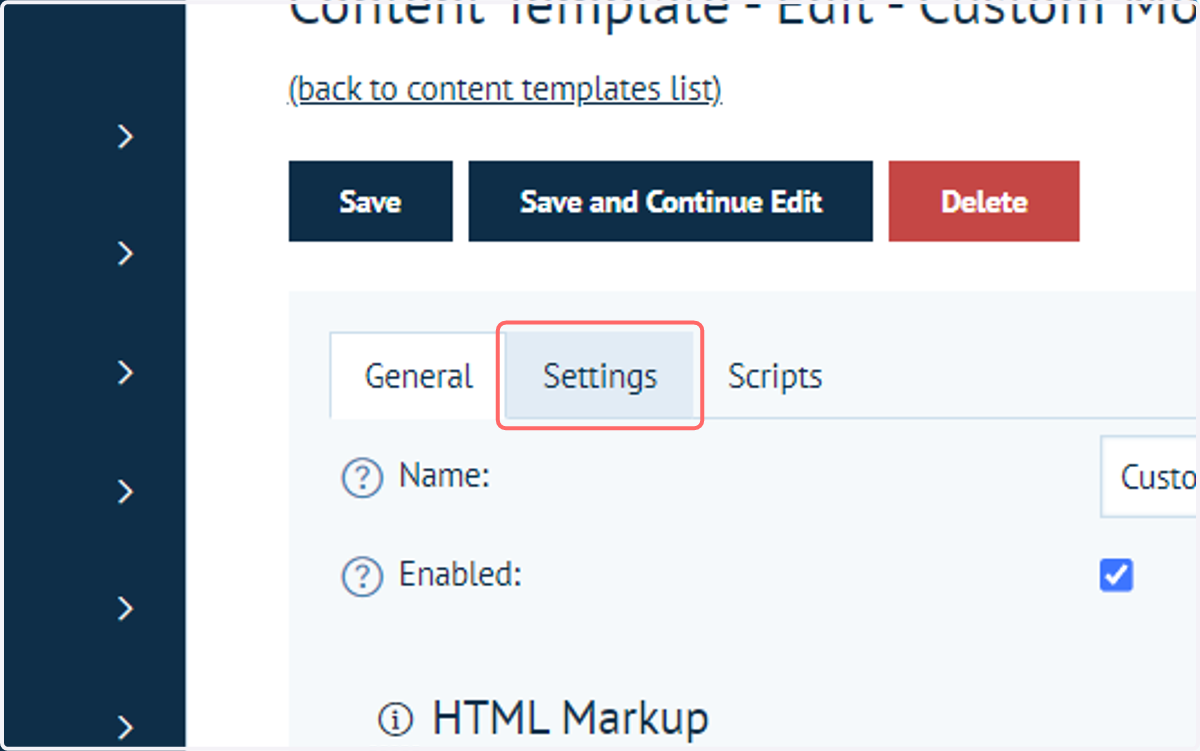 Click on Settings