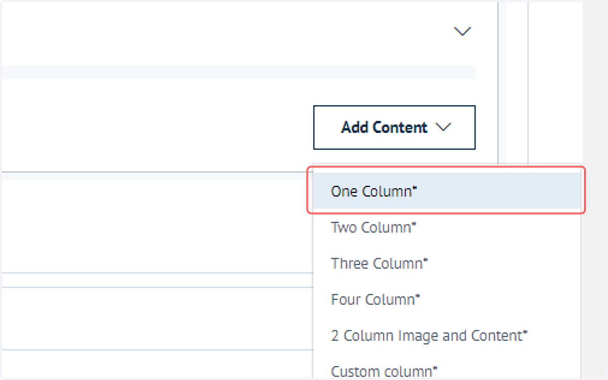 Click on One Column*