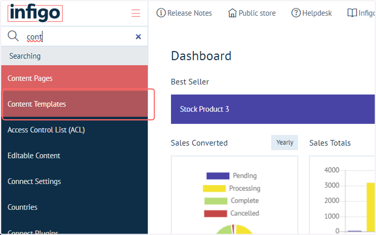 Navigate to Content Templates