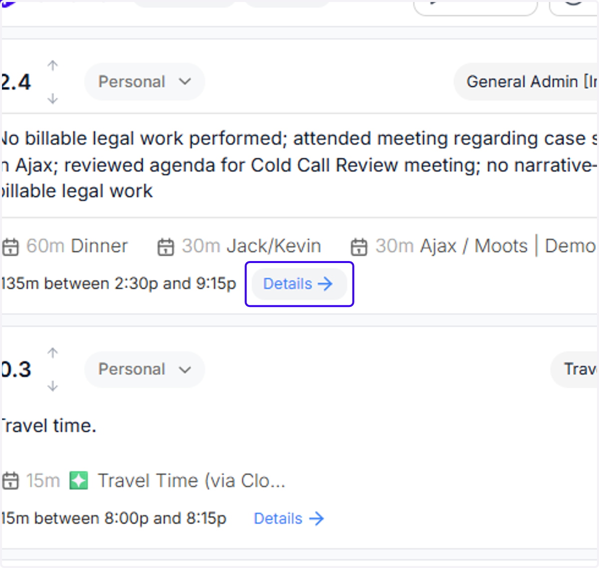 Click on Details on the entry you want to un-group