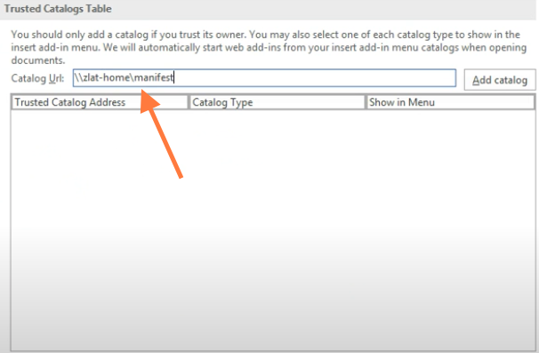 Then, type in the Location of the Catalyst Contracts Manifest file.