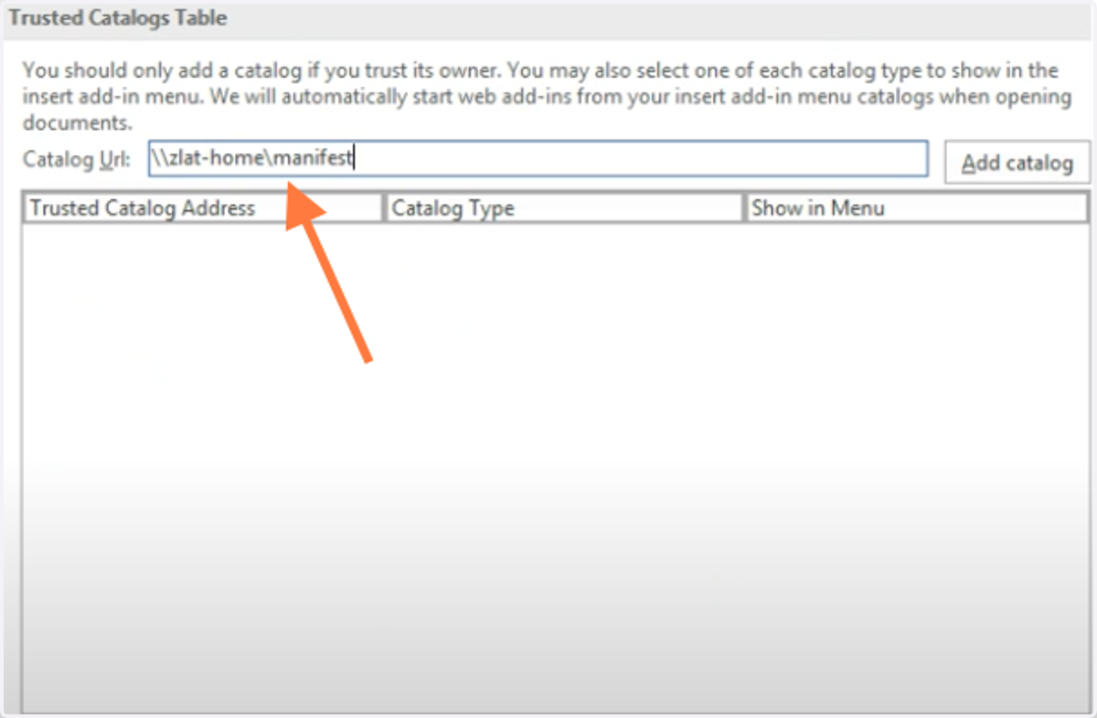 Then, type in the Location of the Catalyst Contracts Manifest file.