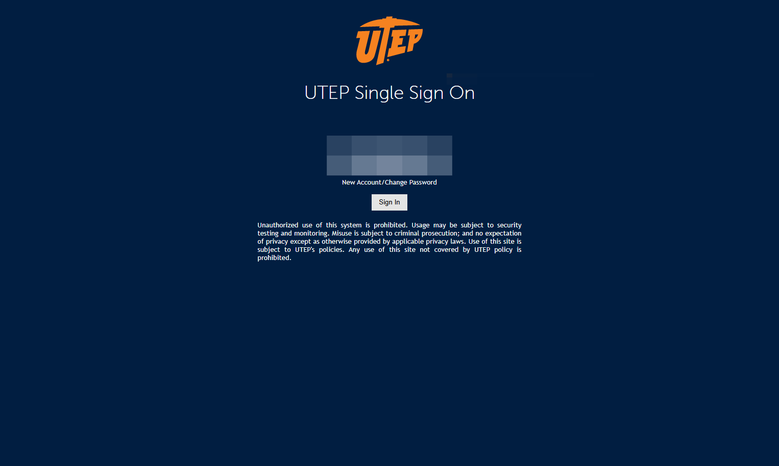 Enter your UTEP credentials and click on Sign In