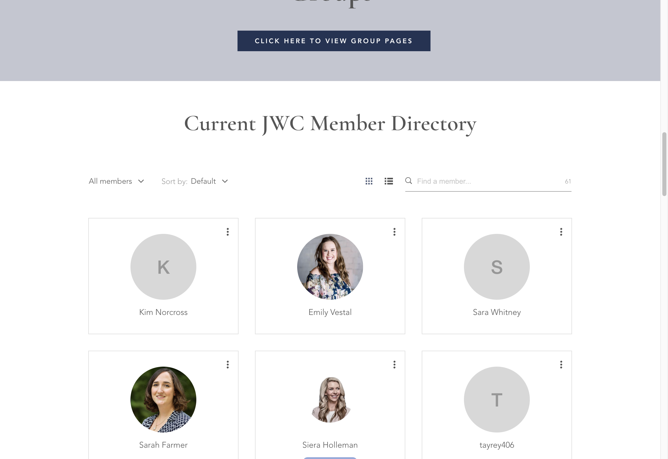 Scroll down to the Current JWC Member Directory