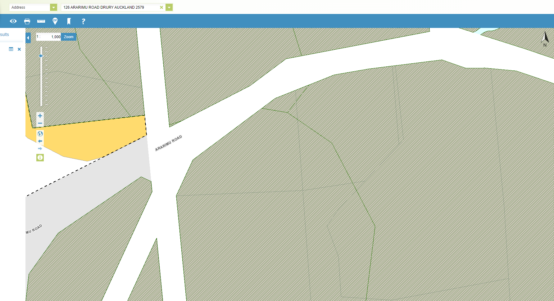 You can see that the land in this example is crosshatched green. This signifies that it's likely to be 'Highly Productive' land.