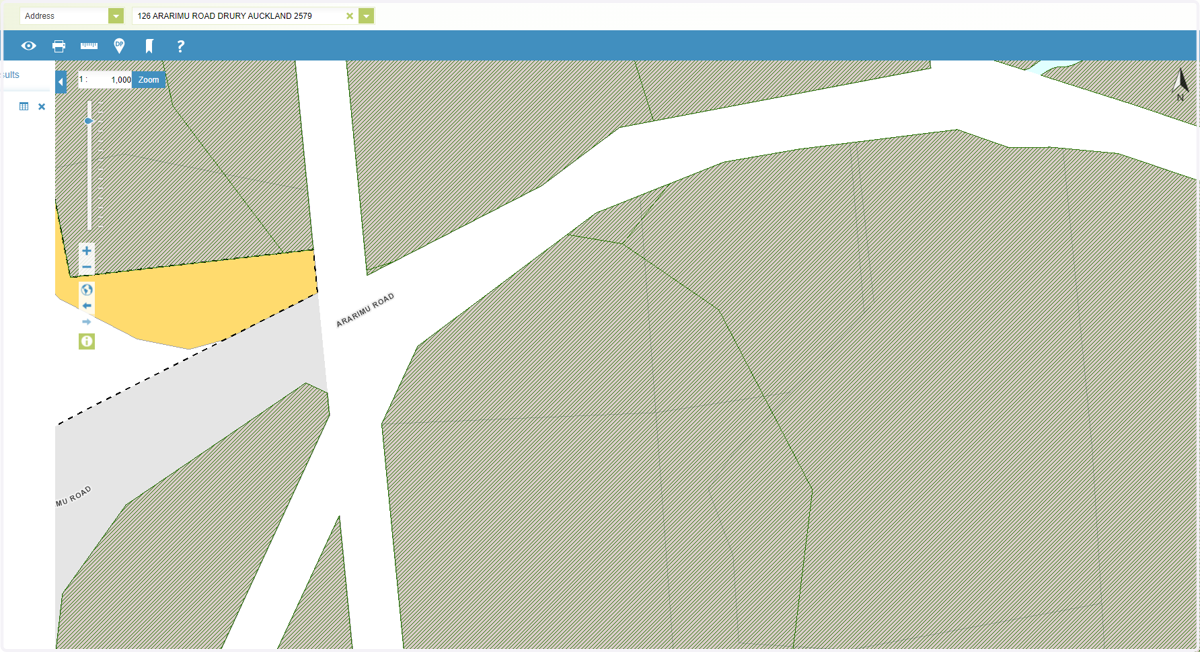 You can see that the land in this example is crosshatched green. This signifies that it's likely to be 'Highly Productive' land.