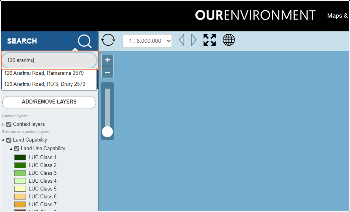 Search for the same property using the search bar on the left-hand side of the page.