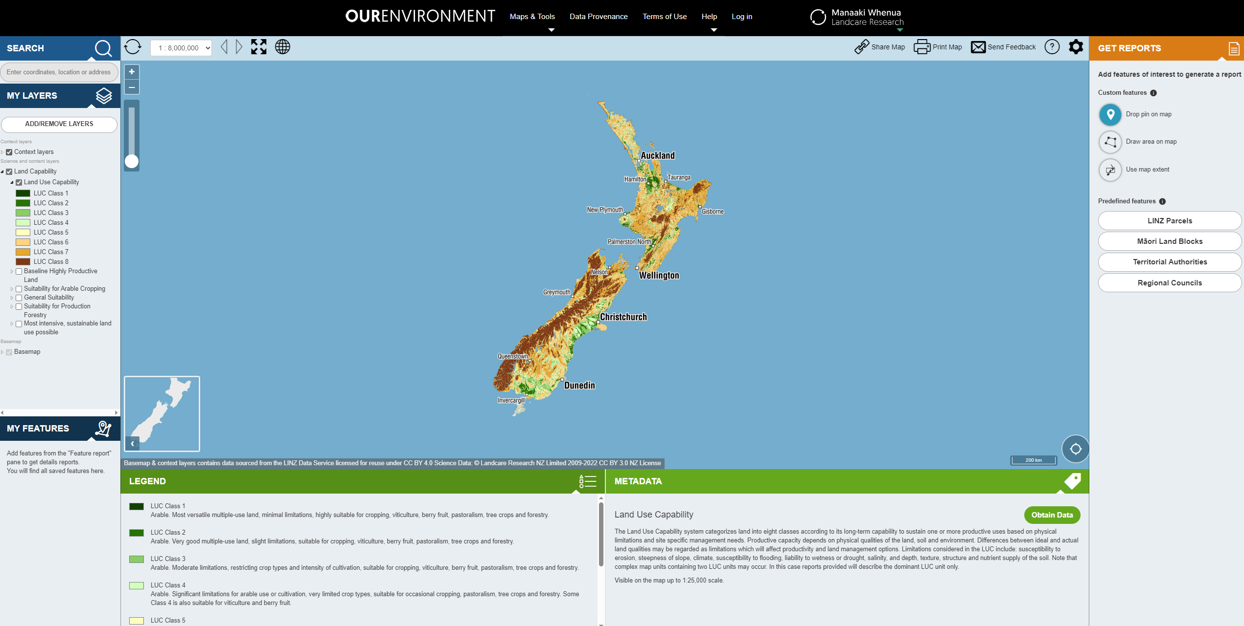 This will take you to the Landcare Research Land Use Capability portal.