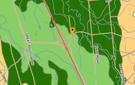 The map will zoom into the site location. Note any changes or markings on the map.