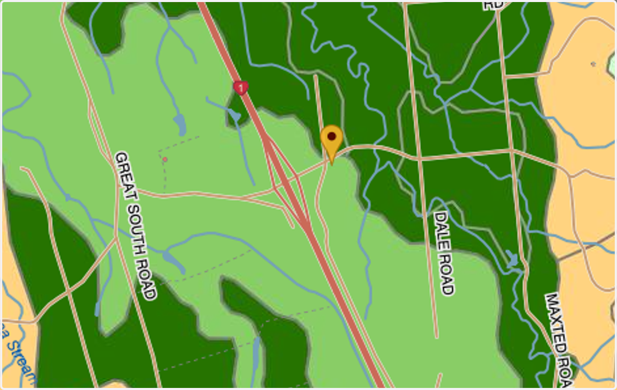 The map will zoom into the site location. Note any changes or markings on the map.