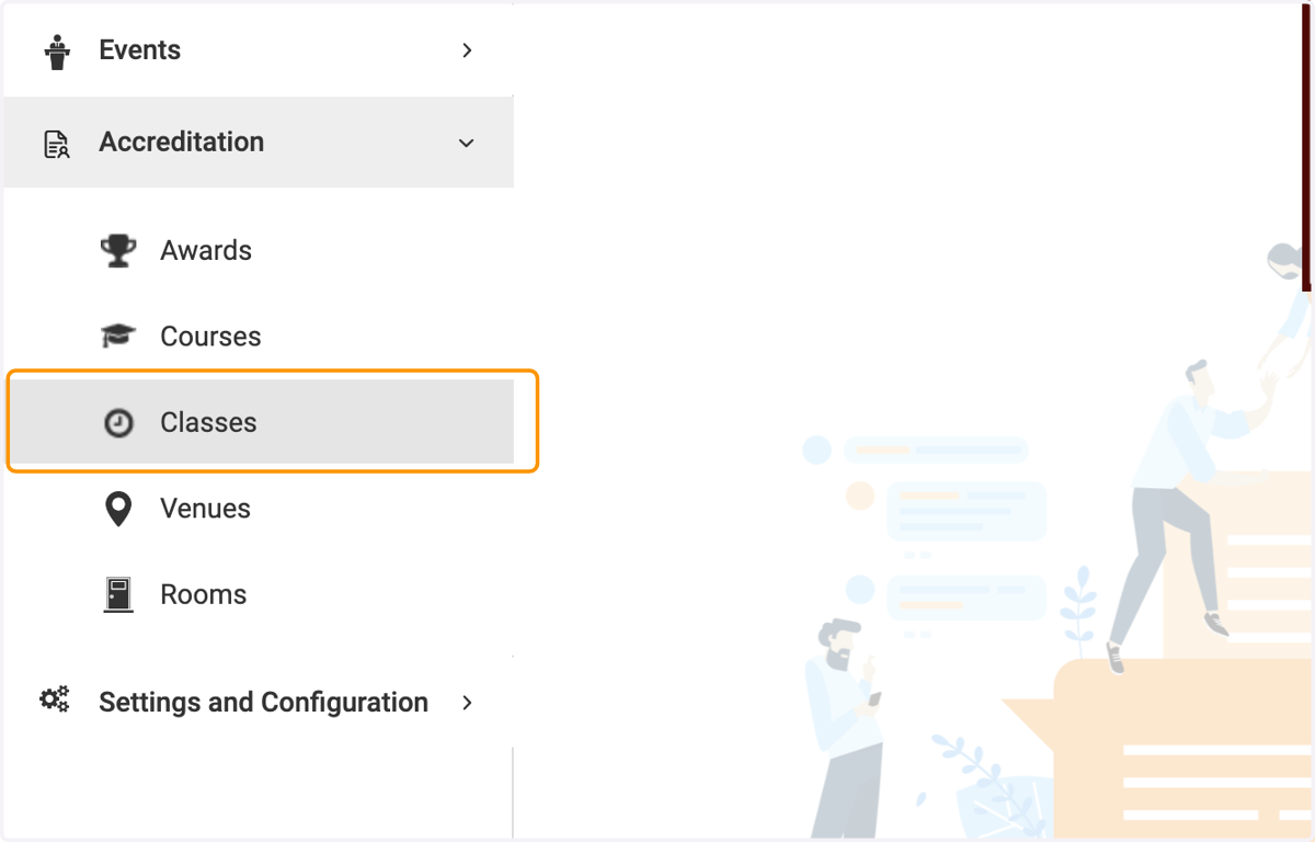 Click on Classes