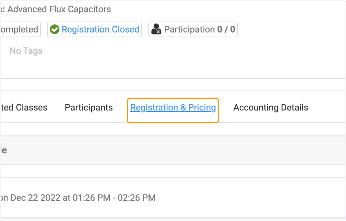 Click on Registration & Pricing