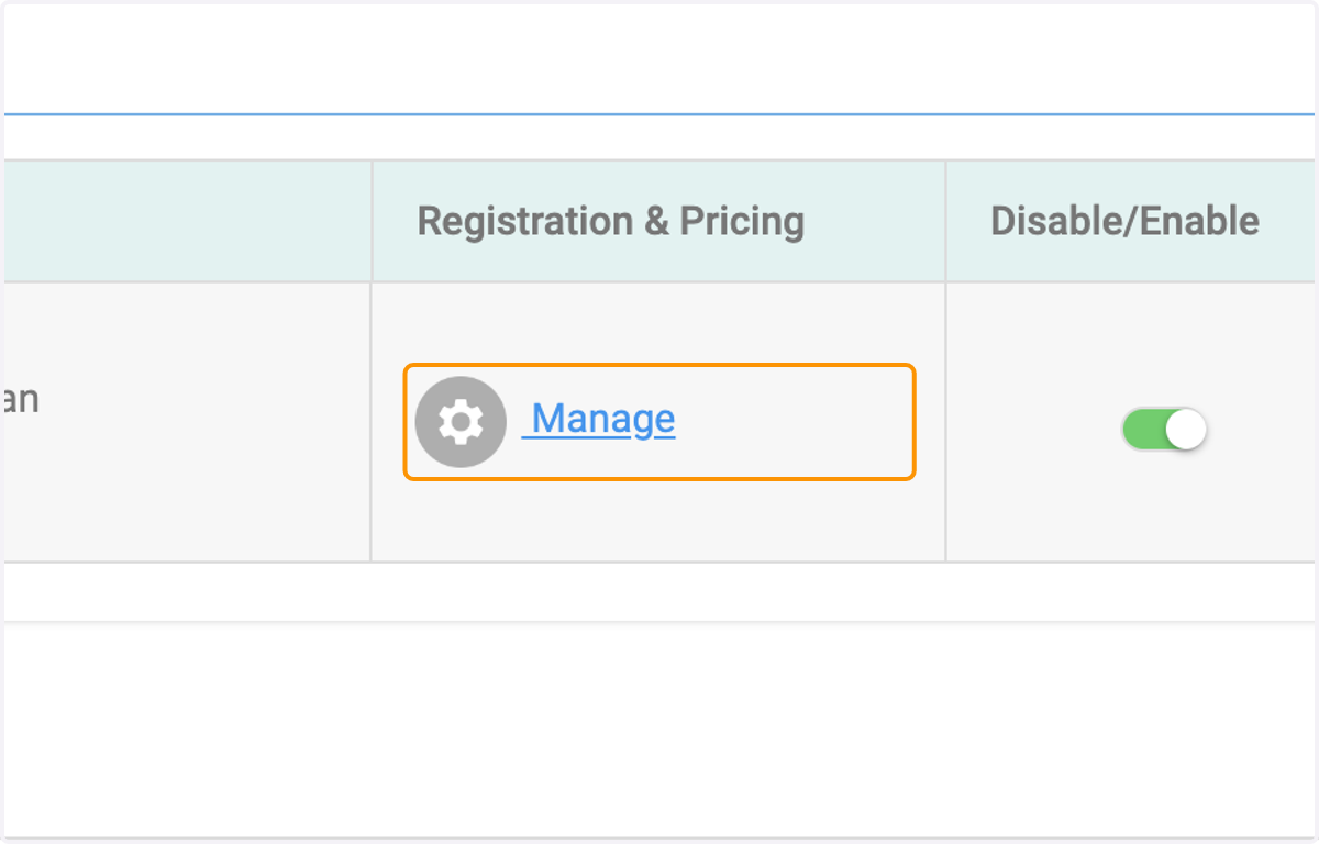 Click on Manage
