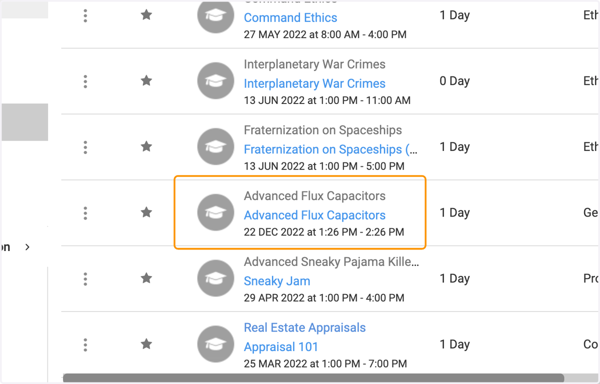 Find the class you would like to set up custom pricing for