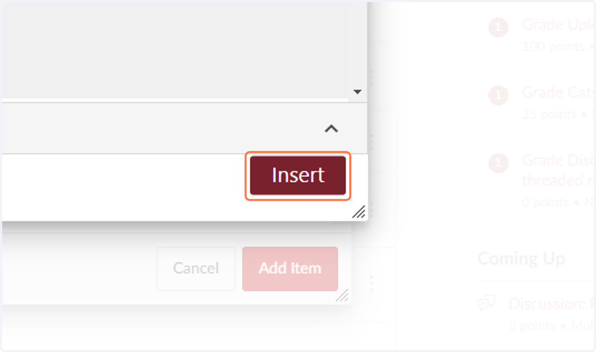 Click on Insert.