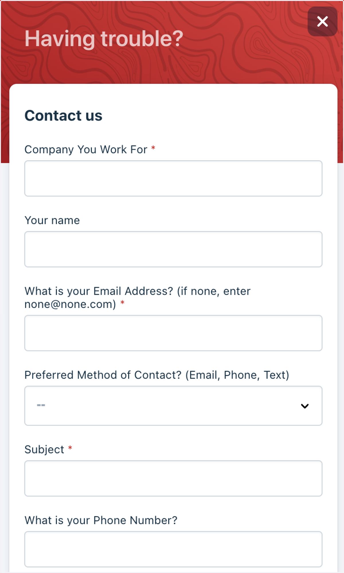Fill out the help form and submit to get answers to your queries. You also have the option of uploading a screenshot along with the form.