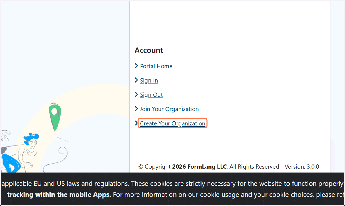 Click on Create Your Organization