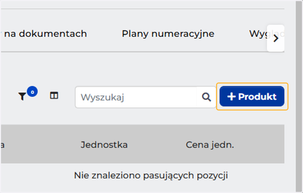 Wybierz dodaj Produkt