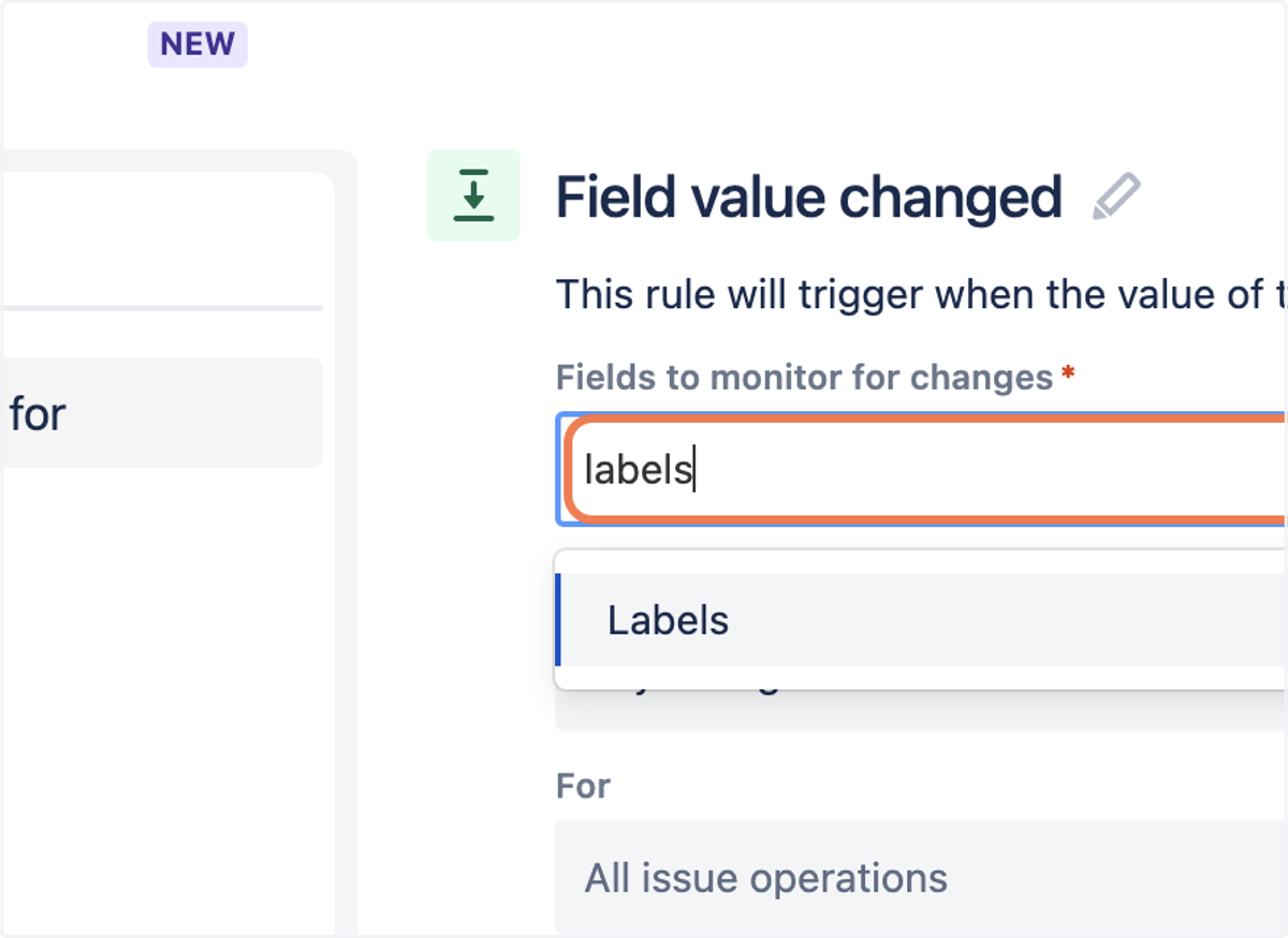 Type "labels"