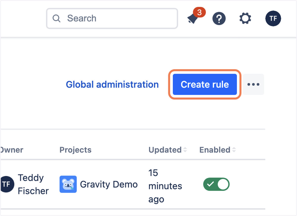 Click on Create rule